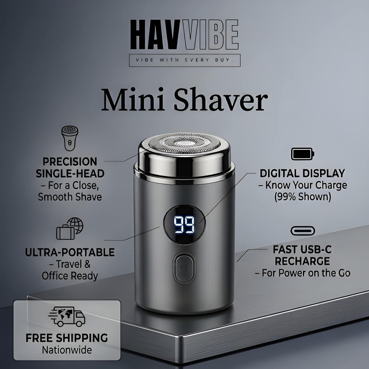 Mini Portable Electric Shaver by Havvibe