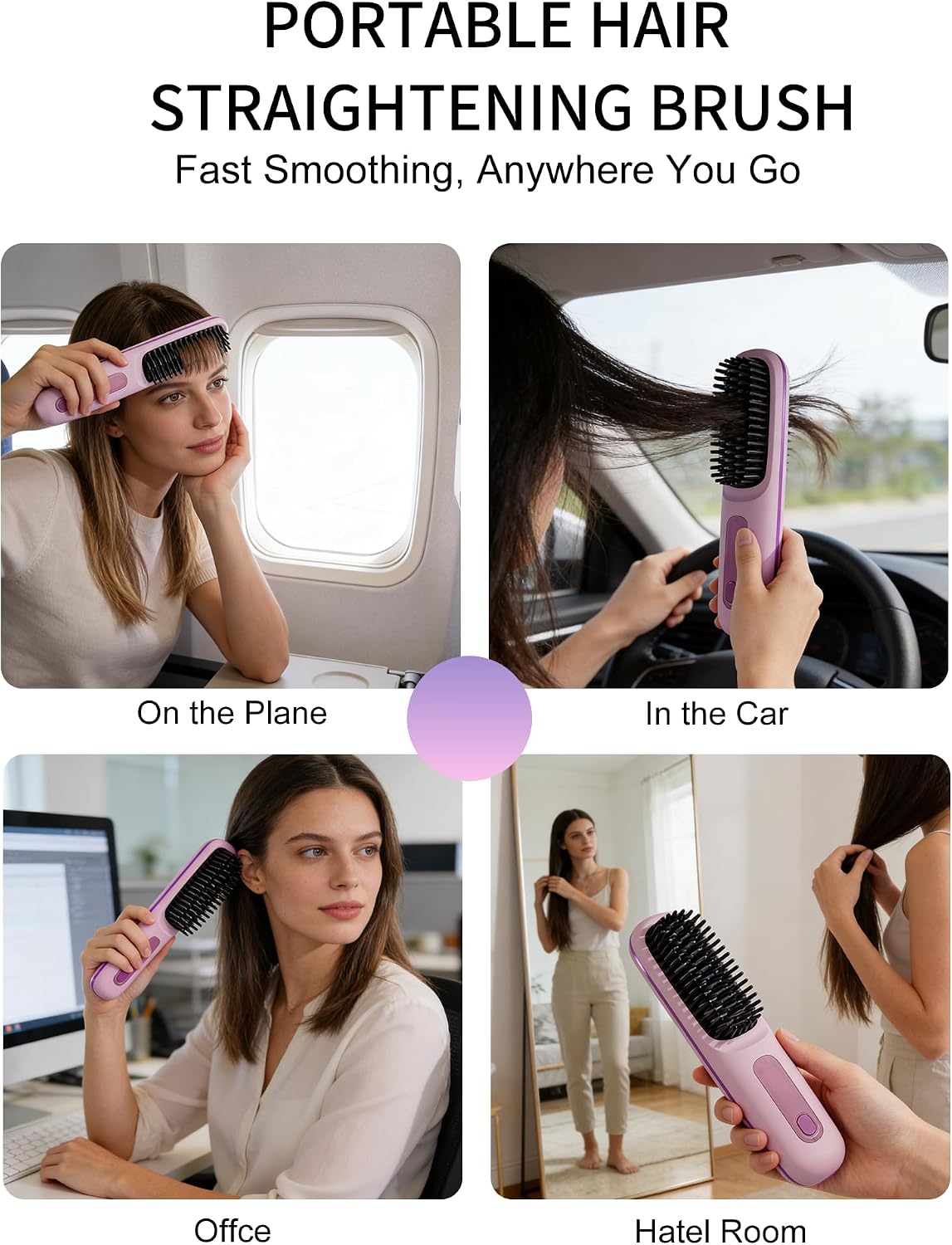 Rechargeable Straightening Brush Cordless by Havvibe