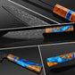 8" Japanese Kiritsuke Chef Knife – Handcrafted High-Carbon Damascus Steel Kitchen Knife by Havvibe