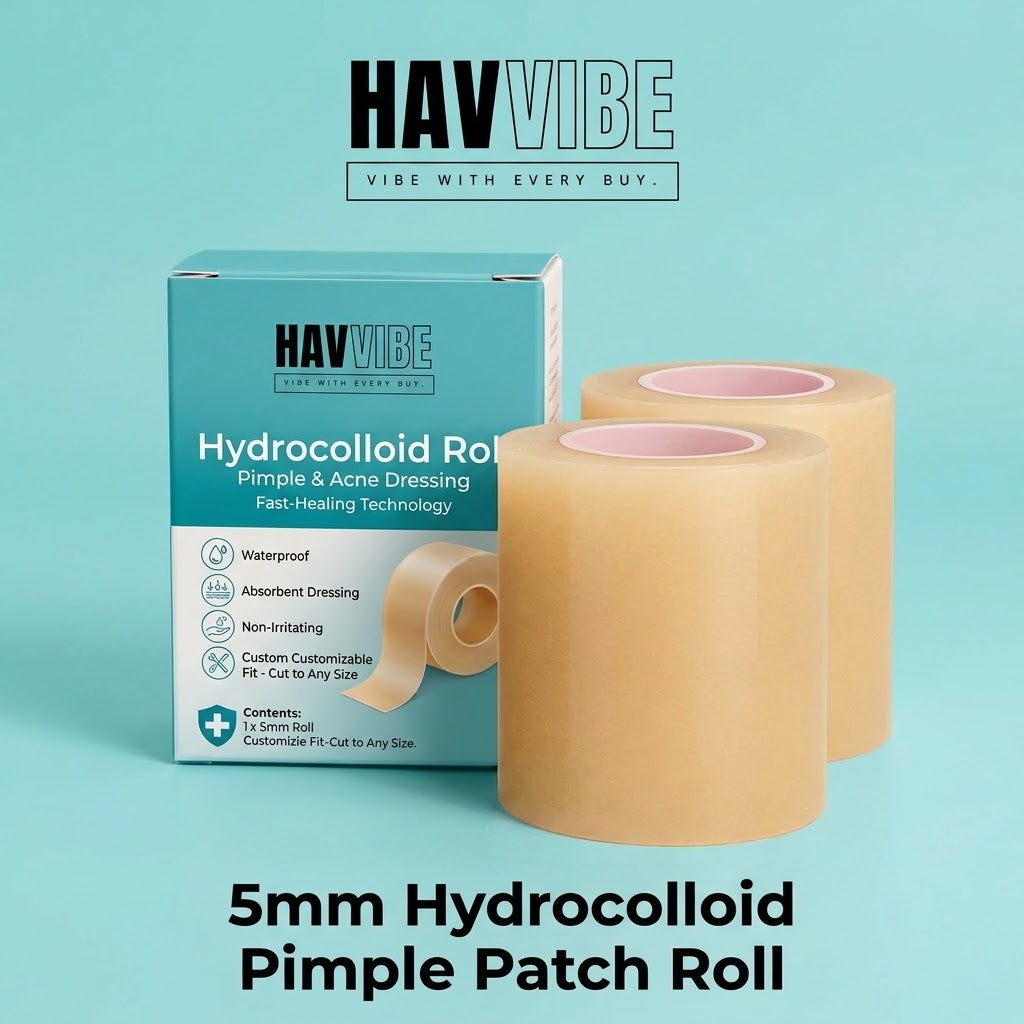 Hydrocolloid Roll – Multi-Purpose Skin Patch for Pimples.Acne, Blemishes, Scars & Blister Care by Havvibe